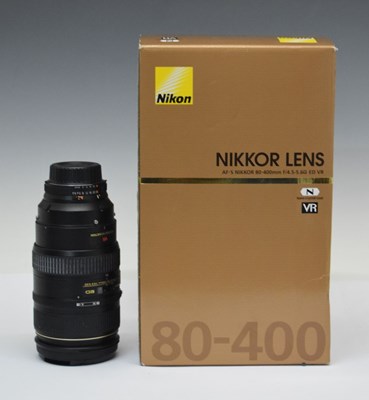 Lot 287 - Nikon AF-S Nikkor 80-400mmf/4.5-5.69 ED VR camera lens and case