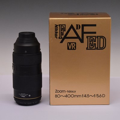 Lot 288 - Nikon AF-S Nikkor 80-400mm 1:4.5-5.6G ED VR camera lens and case