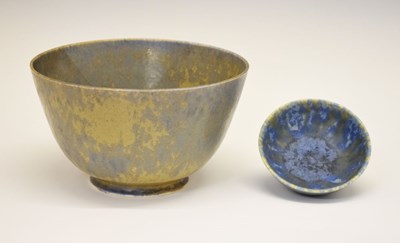 Lot 421 - Ruskin Pottery - Two Crystalline glaze trial bowls