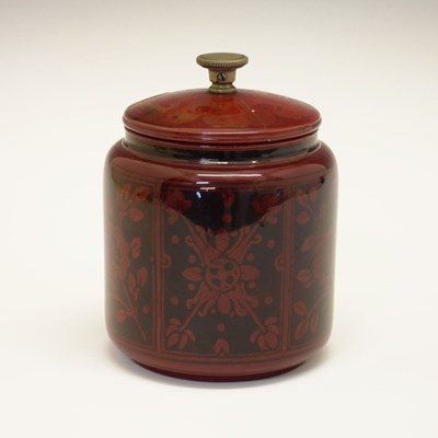 Lot 412 - Bernard Moore flambé jar and cover