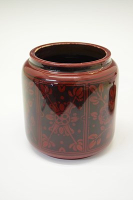 Lot 412 - Bernard Moore flambé jar and cover