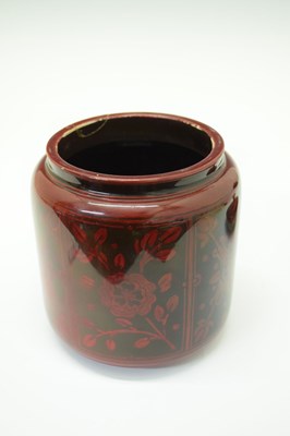 Lot 412 - Bernard Moore flambé jar and cover