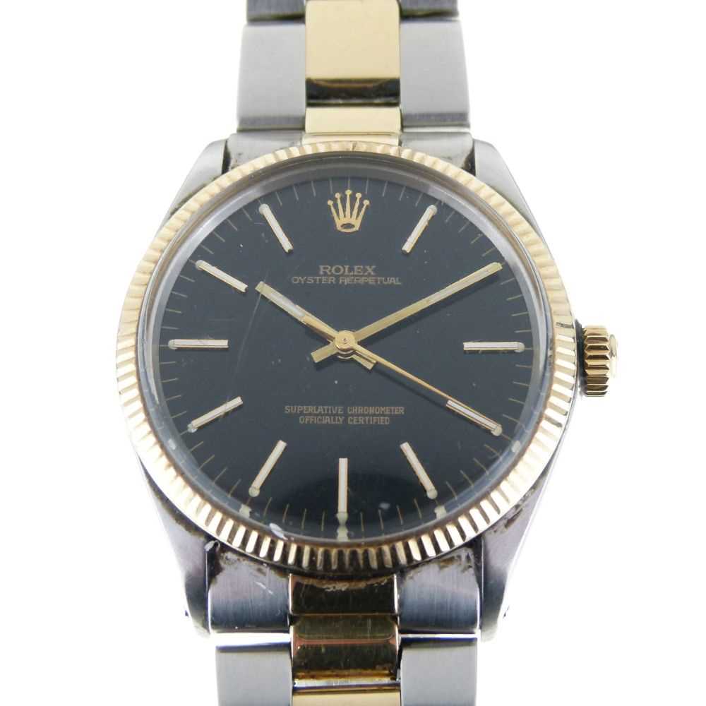 Lot 46 - Rolex - Gentleman's two-tone gold and stainless steel Oyster Perpetual automatic bracelet wristwatch