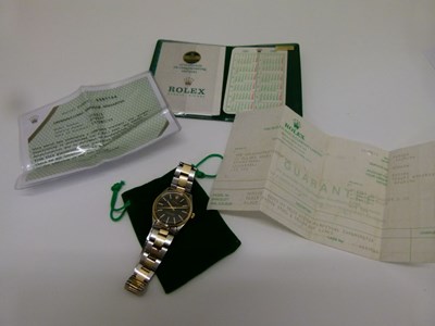 Lot 67 - Rolex - Gentleman's two-tone gold and stainless steel Oyster Perpetual automatic bracelet wristwatch
