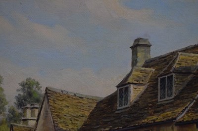 Lot 605 - Frank George Trott, (1884-1957) - Oil on canvas - 'Castle Combe, Wiltshire'