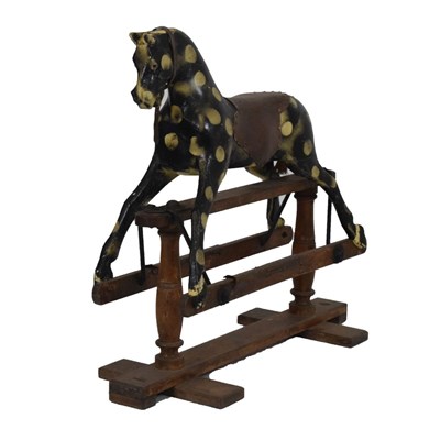 Lot 484 - Rocking horse black with spots