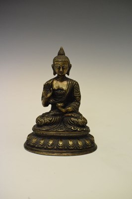 Lot 323 - Thai or Cambodian bronze figure of the Medicine Buddha