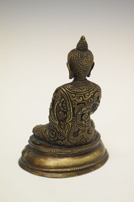 Lot 323 - Thai or Cambodian bronze figure of the Medicine Buddha