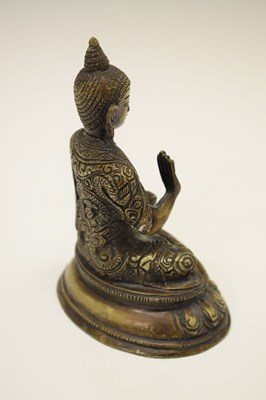 Lot 323 - Thai or Cambodian bronze figure of the Medicine Buddha