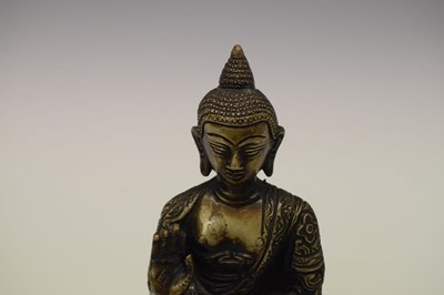 Lot 323 - Thai or Cambodian bronze figure of the Medicine Buddha