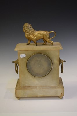 Lot 533 - Late 19th Century French alabaster mantel clock
