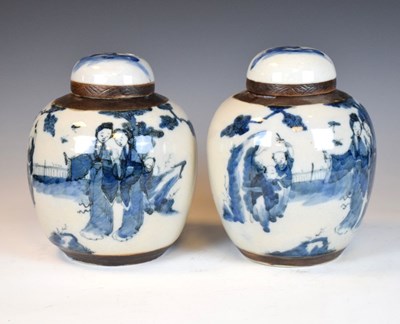 Lot 275 - Pair of Chinese blue and white ginger jars