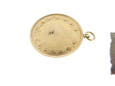 Lot 258 - URJ Billiard best break 9ct gold medal, 1929 and silver medal