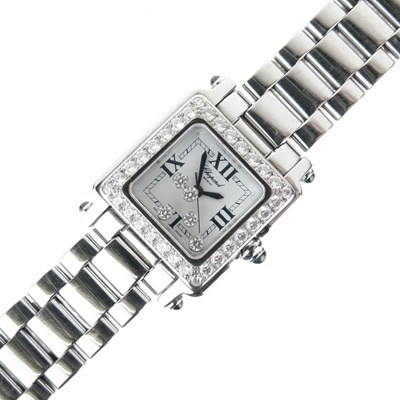 Lot 76 - Chopard - Lady's Happy Sport diamond set stainless steel quartz bracelet watch