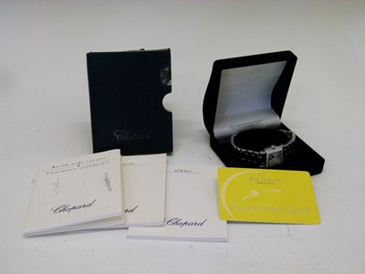 Lot 76 - Chopard - Lady's Happy Sport diamond set stainless steel quartz bracelet watch