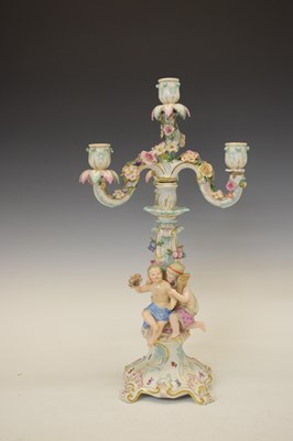 Lot 501 - Meissen figural candelabra