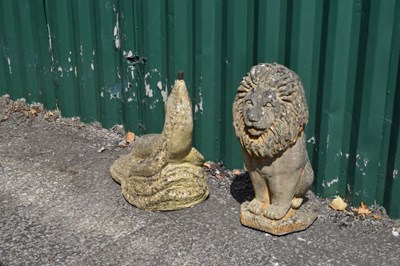 Lot 795 - Composite stone Lion figure