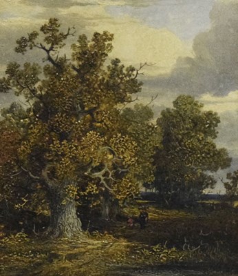 Lot 564 - Attributed to James Stark (1794-1859) - Oil on canvas - Woodland landscape with figures