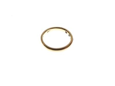 Lot 32 - Victorian 22ct gold wedding band set three oval cut sapphires