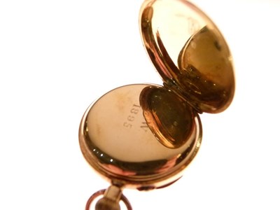 Lot 121 - 18K yellow metal open face fob watch