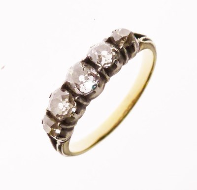 Lot 9 - Unmarked five stone old-cut diamond ring