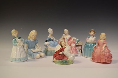 Lot 455 - Royal Doulton - 'The Love Letter' and five children figures