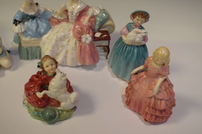 Lot 455 - Royal Doulton - 'The Love Letter' and five children figures