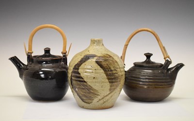 Lot 426 - Ray Finch for Winchcombe Pottery tenmoku teapot, etc.