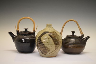 Lot 426 - Ray Finch for Winchcombe Pottery tenmoku teapot, etc.