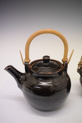 Lot 426 - Ray Finch for Winchcombe Pottery tenmoku teapot, etc.