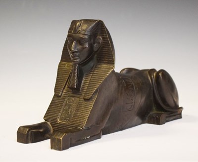 Lot 256 - Bronze Egyptian sphinx