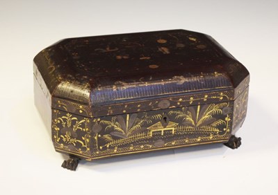 Lot 283 - 18th Century Chinese gilt lacquer box