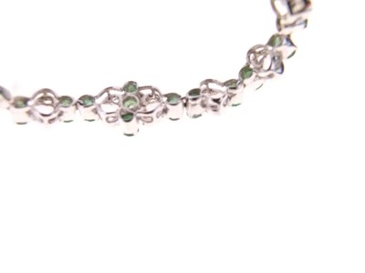 Lot 31 - Emerald and white stone bracelet