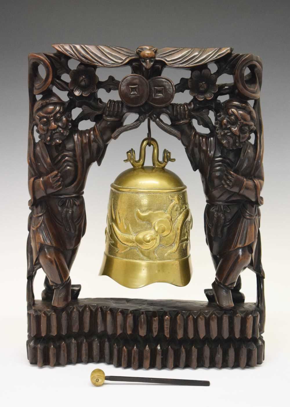Lot 665 - Chinese temple bell on stand