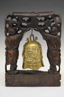 Lot 665 - Chinese temple bell on stand