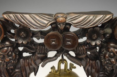 Lot 665 - Chinese temple bell on stand