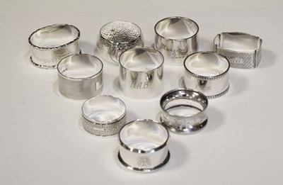 Lot 193 - Quantity of silver napkin rings