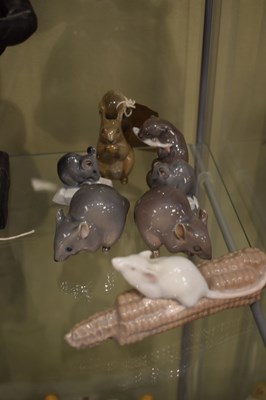 Lot 404 - Royal Copenhagen - Collection of porcelain figures, comprising mice etc