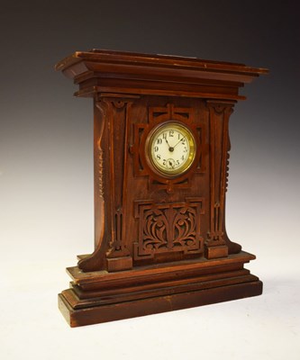 Lot 504 - Early 20th Century walnut-cased mantel timepiece