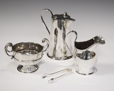 Lot 164 - Quantity of silver and EPNS hot water jug
