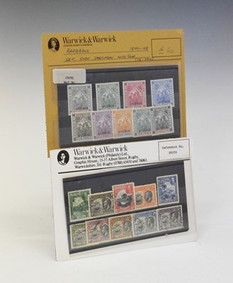 Lot 214 - Barbados 1897-98 Diamond Jubilee specimen overprint  and Grenada 1934-36 mint stamp sets