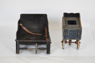 Lot 488 - 1930s Triang Wall's Ice Cream three-wheel blue painted wooden cart and Little Buffer chair