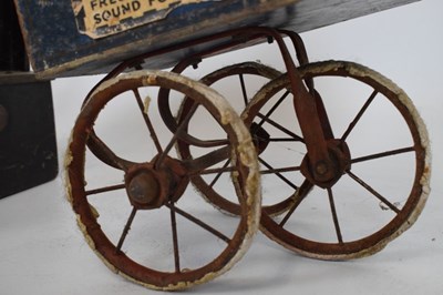 Lot 488 - 1930s Triang Wall's Ice Cream three-wheel blue painted wooden cart and Little Buffer chair