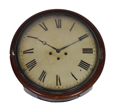 Lot 570 - Mid 19th Century mahogany-cased twin-fusee wall clock