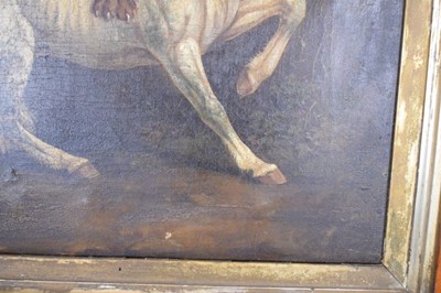 Lot 574 - Follower of George Stubbs (1724-1806) - Oil on canvas - Lion fighting a horse