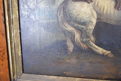 Lot 574 - Follower of George Stubbs (1724-1806) - Oil on canvas - Lion fighting a horse