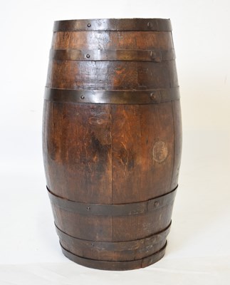 Lot 260 - Antique coopered oak barrel