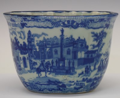Lot 250 - Blue transfer-printed jelly mould