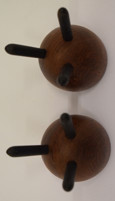 Lot 255 - Pair of mid Century treen egg cups