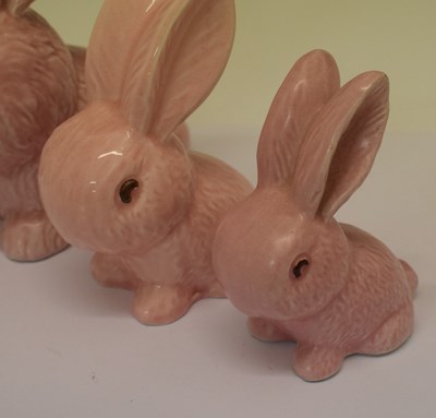 Lot 403 - Set of three graduated Sylvac rabbits